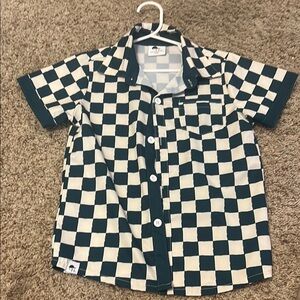 Georges hat Checkered Kids button up Shirt